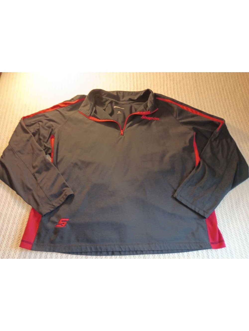 Sport-Tek Snap-on 2XL Pullover Sweatshirt Black with Red Accents